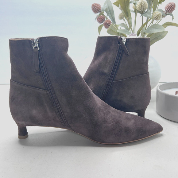 Everlane The Editor Suede Boot Side Zip Pointed Toe Brown Women's 6.5 Tried On - Picture 7 of 9